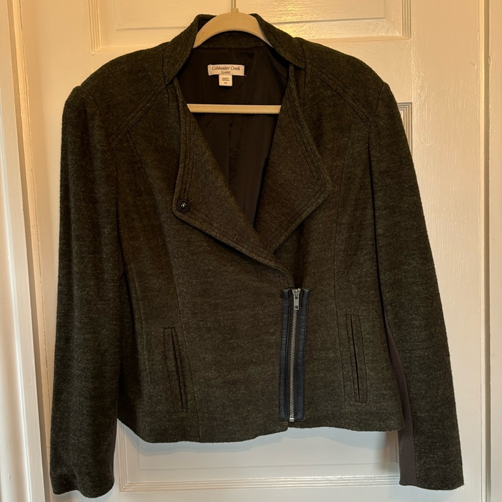 Fully lined motorcycle jacket style blazer